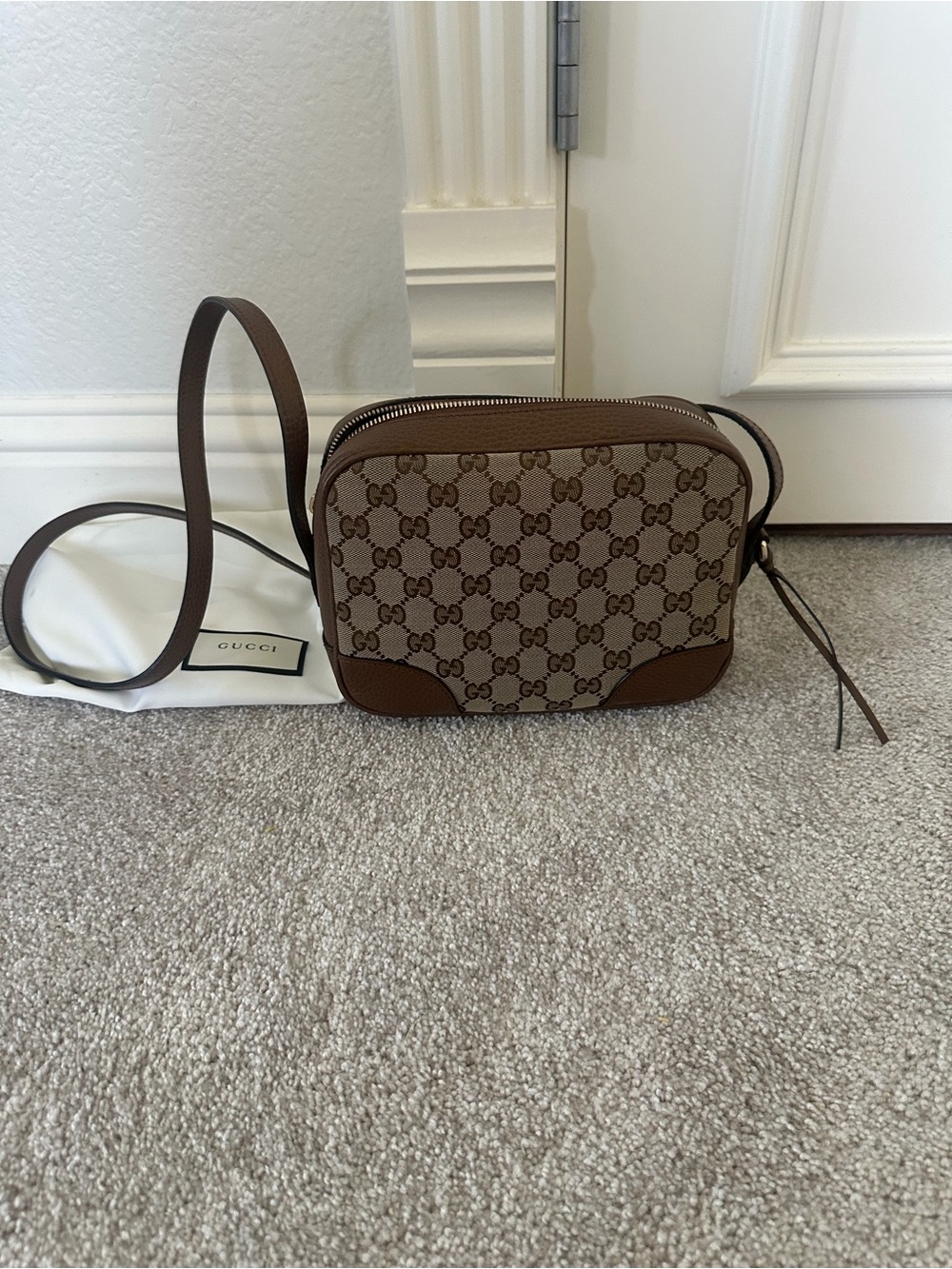 Gucci Monogram Mini Bree Messenger Bag (Authentic)
